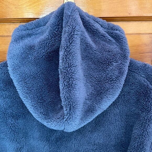 Muted Blue Fuzzy Blue Hoodie Sweatshirt Medium - Picture 5 of 5